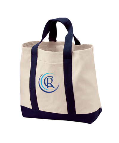 Canvas Tote Bag—Natural/Navy- BG429