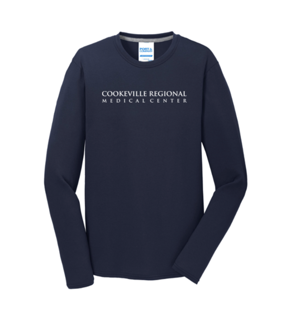 Long Sleeve Performance Blend Tee Navy- PC381LS