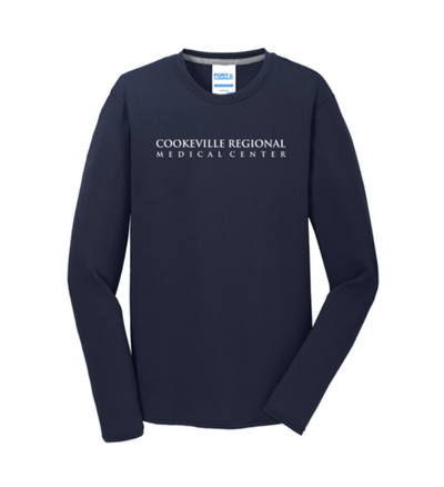 Long Sleeve Performance Blend Tee Navy- PC381LS